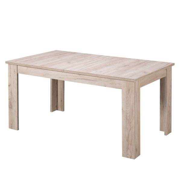 Esstisch ausziehbar Holztisch 160x90 cm Holz Massiv Grau Eiche - Palo24