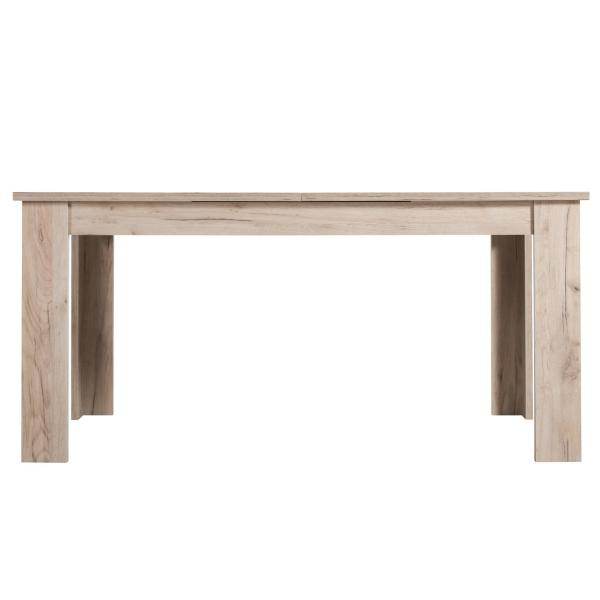 Esstisch ausziehbar Holztisch 160x90 cm Holz Massiv Grau Eiche - Palo24