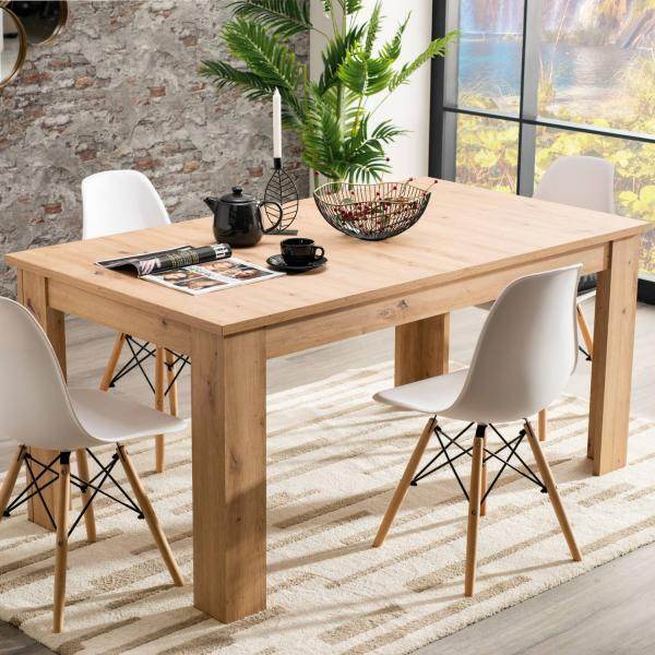 Esstisch ausziehbar Holztisch 160x90 cm Holz Massiv Eiche - Palo24
