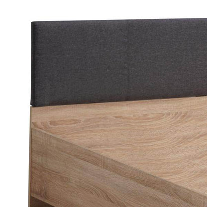 Doppelbett Holzbett Polsterbett Stoffbett 160x200 cm Eiche Stoff Grau - Palo24