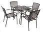 Garnitur Sitzgruppe CLASSIC 5-teilig, Streckmetall anthrazit (Tisch 70x70cm)