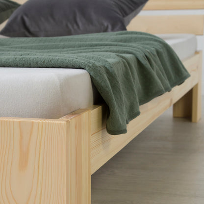 Holzbett 120x200 cm Natur | Doppelbett | mit Lattenrost | massiv | Kind Jugend Gast