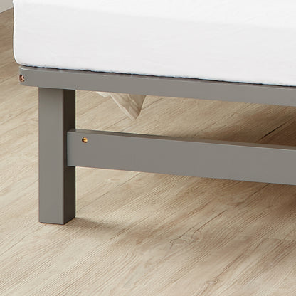 Palettenbett 90x200 cm Grau | Einzelbett | mit Lattenrost | Holz | Kind Jugend Gast
