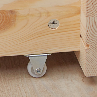 Bettkasten 2er Set Holz Aufbewahrung mit Rollen Bettschublade Auszug Box Natur