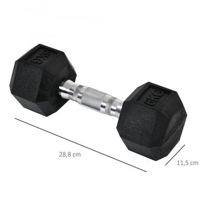 2er-Set Gummi-Hantel Fitness Hantel Kurzhantel Metall Gummi schwarz 6 KG - Palo24