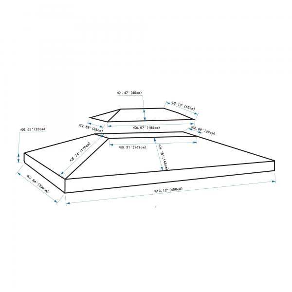 Ersatzdach Pavillondach für Metallpavillon Polyester 3x4m Rostrot - Palo24