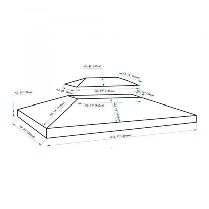 Ersatzdach Pavillondach für Metallpavillon Polyester 3x4m Rostrot - Palo24
