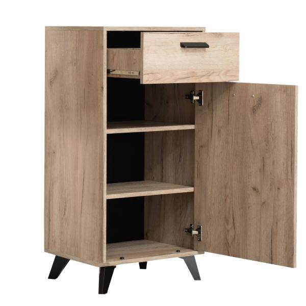 Flurgarderobe Garderoben Set Flurmöbel Modern Komplettset 5-tlg Holz Eiche Grau - Palo24