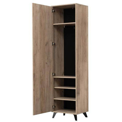 Flurgarderobe Garderoben Set Flurmöbel Modern Komplettset 5-tlg Holz Eiche Grau - Palo24