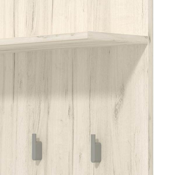 Flurgarderobe Garderoben Set Flurmöbel Komplettset 5-tlg Holz Eiche Weiss Grau Vintage - Palo24