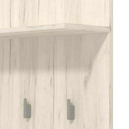 Flurgarderobe Garderoben Set Flurmöbel Komplettset 5-tlg Holz Eiche Weiss Grau Vintage - Palo24