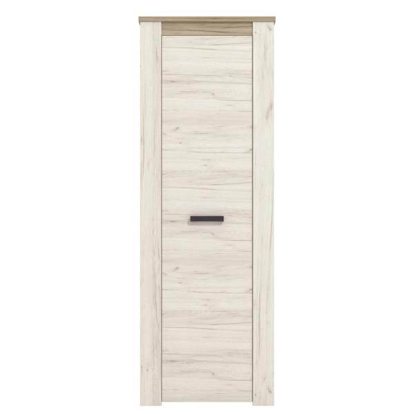 Flurgarderobe Garderoben Set Flurmöbel Komplettset 5-tlg Holz Eiche Weiss Grau Vintage - Palo24