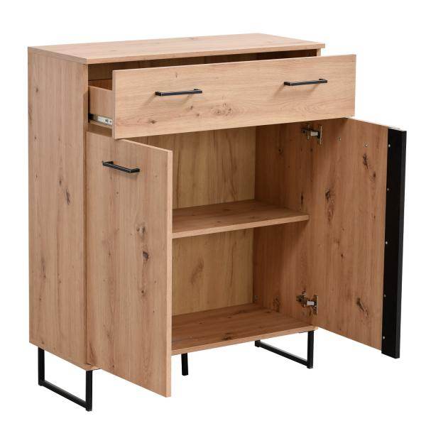 Garderobe Flurgarderobe Set Flurmöbel Industrial Style Komplettset 5-tlg Holz Eiche - Palo24