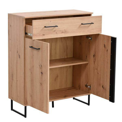 Garderobe Flurgarderobe Set Flurmöbel Industrial Style Komplettset 5-tlg Holz Eiche - Palo24