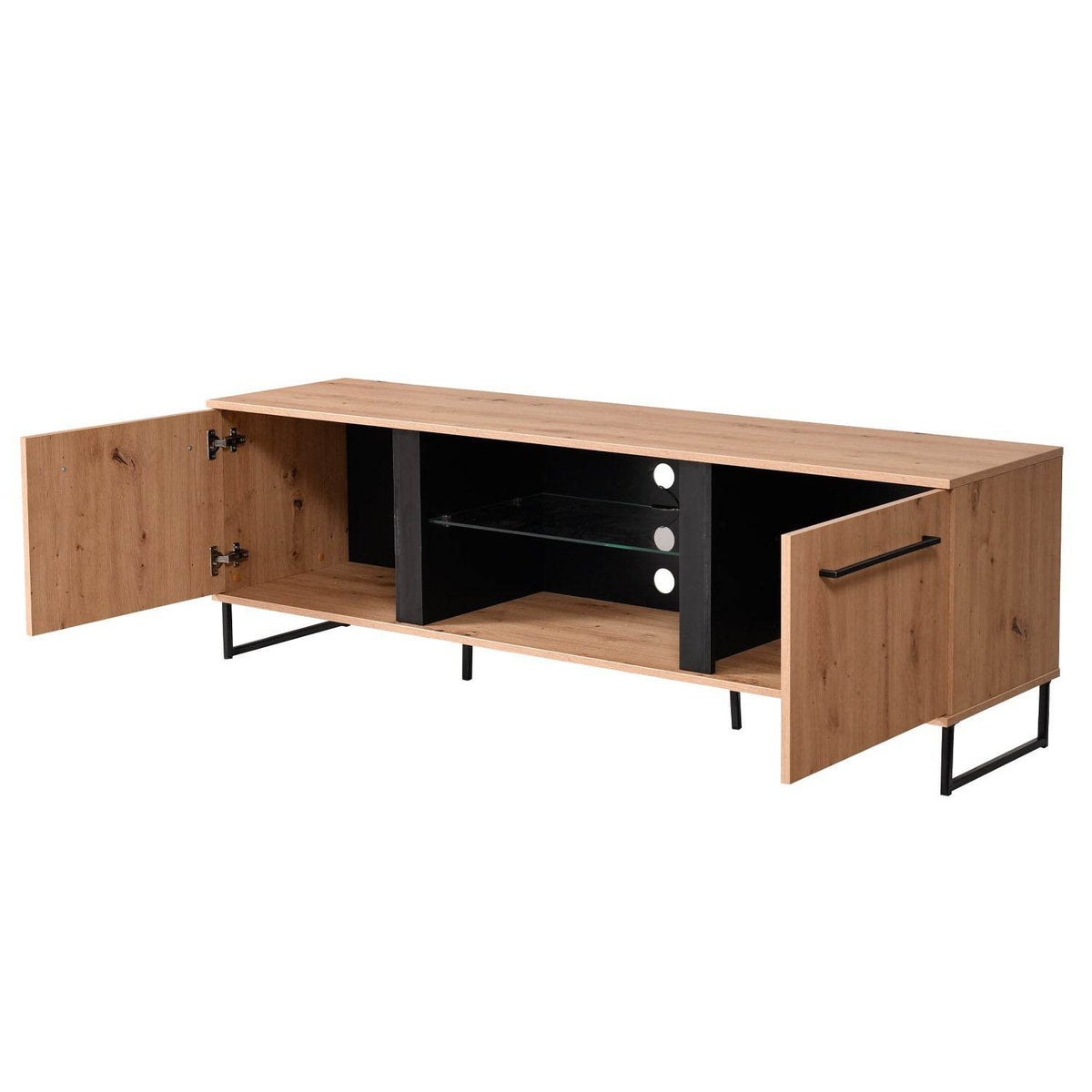 Wohnwand Schrankwand Anbauwand Eiche Holz Industrial Style - Palo24