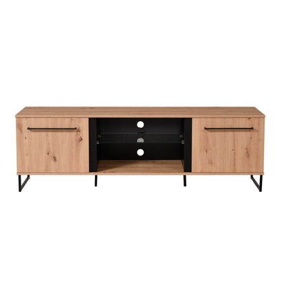 Wohnwand Schrankwand Anbauwand Eiche Holz Industrial Style - Palo24