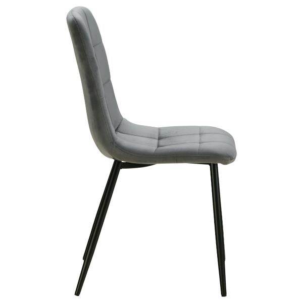 6er Set Grau Samt Esszimmerstühle Küchenstühle Polsterstühle Modern - Palo24