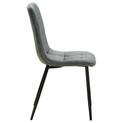 6er Set Grau Samt Esszimmerstühle Küchenstühle Polsterstühle Modern - Palo24