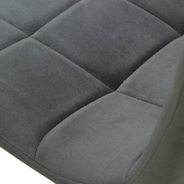 Essgruppe mit 2 Stühlen Esstisch Weiss 80x80 cm Esszimmertisch Holz Massiv Polsterstühle Samt Grau - Palo24