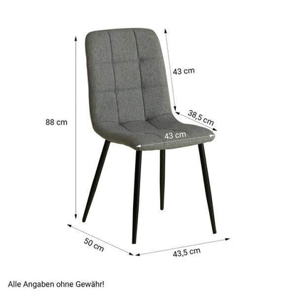 6er Set Grau Esszimmerstühle Küchenstühle Polsterstühle Modern - Palo24