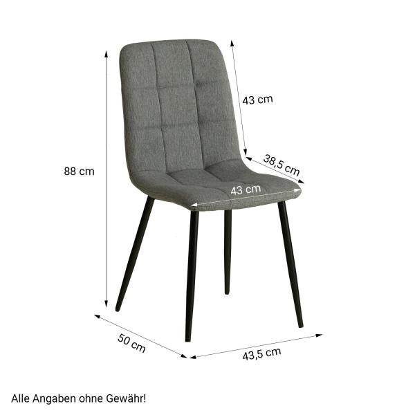 2er Set Grau Esszimmerstühle Küchenstühle Polsterstühle Modern - Palo24