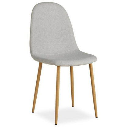 Essgruppe mit 4 Stühlen Esstisch Esszimmertisch Weiss Vintage Holztisch Massiv Polsterstühle Grau - Palo24
