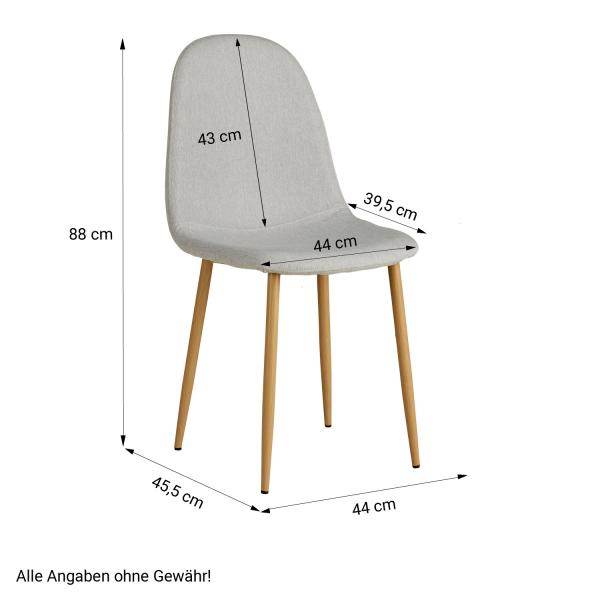 2er Set Grau Esszimmerstühle Küchenstühle Polsterstühle Modern - Palo24