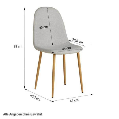 2er Set Grau Esszimmerstühle Küchenstühle Polsterstühle Modern - Palo24