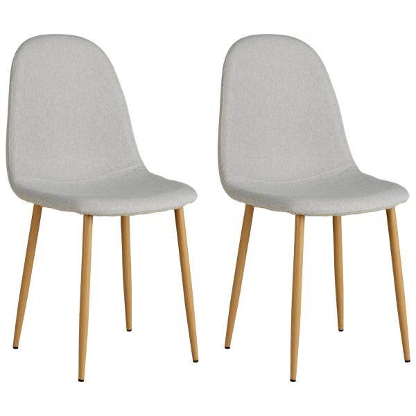 2er Set Grau Esszimmerstühle Küchenstühle Polsterstühle Modern - Palo24