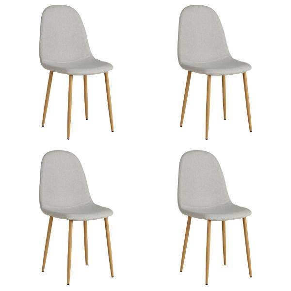 4er Set Grau Esszimmerstühle Küchenstühle Polsterstühle Modern - Palo24