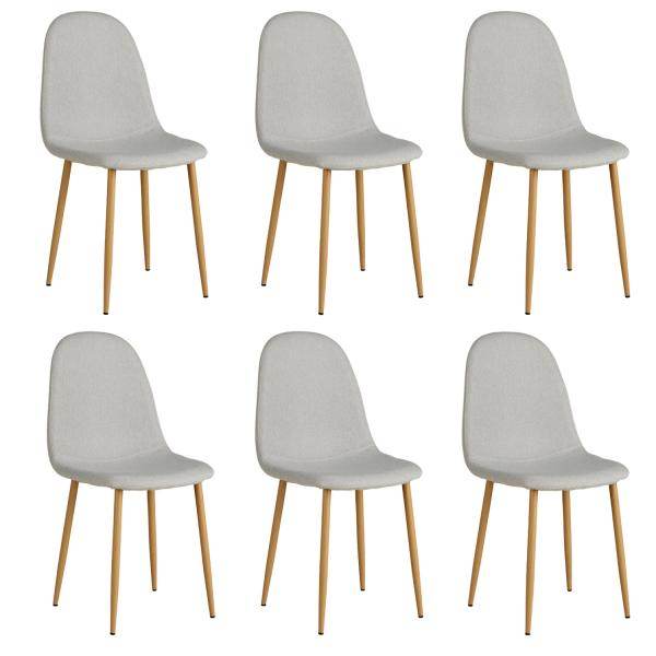 6er Set Grau Stühle Esszimmerstühle Küchenstühle Polsterstühle Modern - Palo24