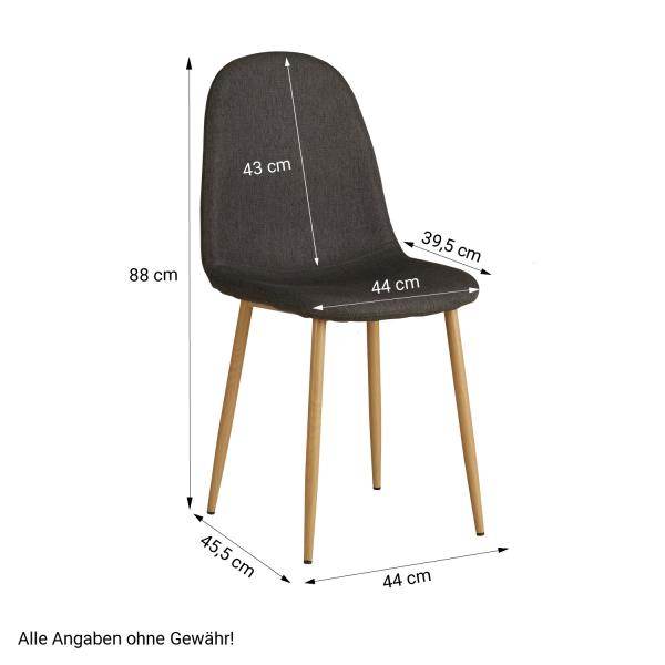 2er Set Anthrazit Esszimmerstühle Küchenstühle Polsterstühle Modern - Palo24