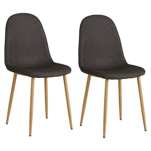 2er Set Anthrazit Esszimmerstühle Küchenstühle Polsterstühle Modern - Palo24