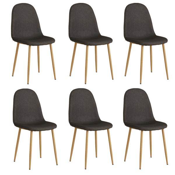 6er Esszimmerstuhl Set Anthrazit Esszimmerstühle Polsterstühle - Palo24