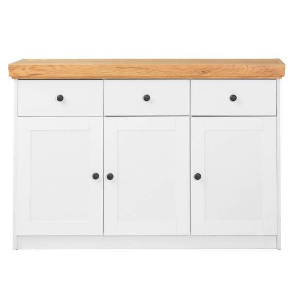 Kommode Sideboard Holz Eiche Weiss Massiv Highboard Anrichte - Palo24