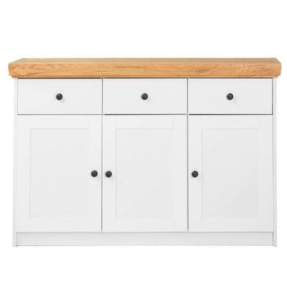 Kommode Sideboard Holz Eiche Weiss Massiv Highboard Anrichte - Palo24