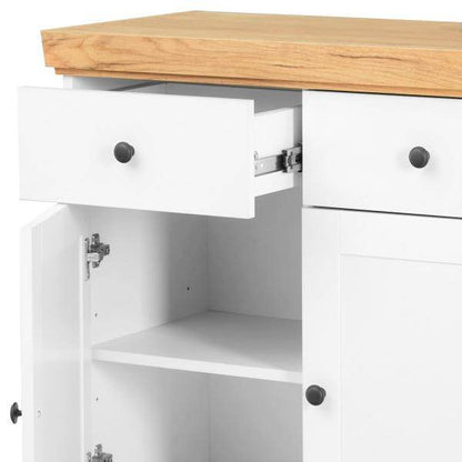 Kommode Sideboard Holz Eiche Weiss Massiv Highboard Anrichte - Palo24