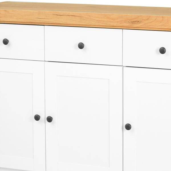 Kommode Sideboard Holz Eiche Weiss Massiv Highboard Anrichte - Palo24