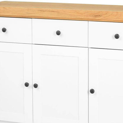 Kommode Sideboard Holz Eiche Weiss Massiv Highboard Anrichte - Palo24