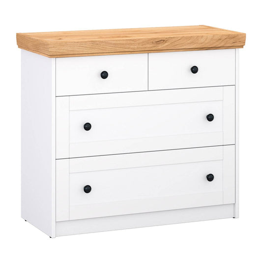 Kommode Sideboard Holz Eiche Weiss Massiv Schrank Highboard Anrichte - Palo24