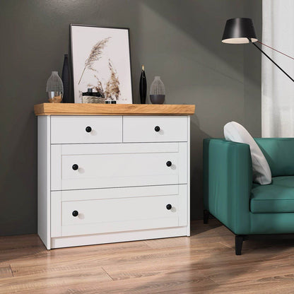 Kommode Sideboard Holz Eiche Weiss Massiv Schrank Highboard Anrichte - Palo24