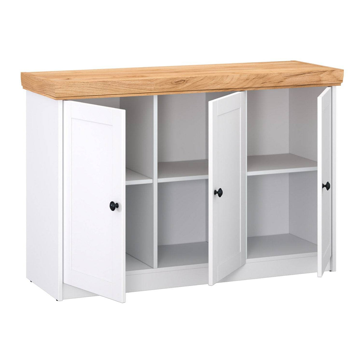 Kommode Sideboard Holz Eiche Weiss Massiv Schrank Highboard Anrichte - Palo24