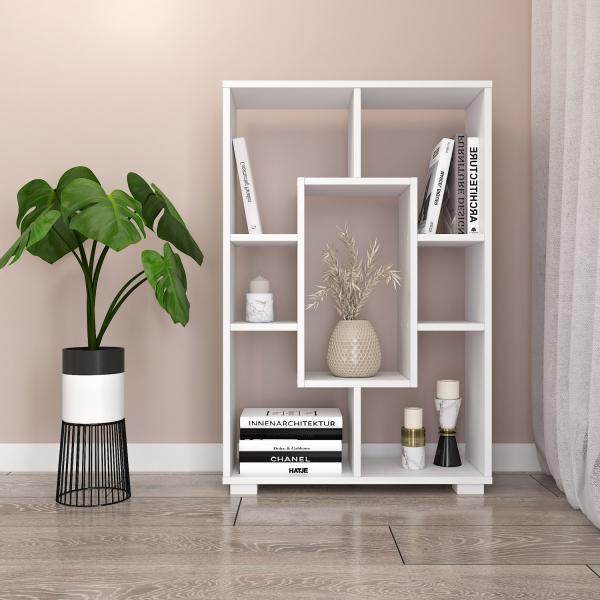 Standregal Wandregal 7 Fächer Bücherregal 4 Varianten Weiss Holz Massiv - Palo24