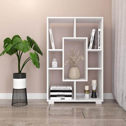 Standregal Wandregal 7 Fächer Bücherregal 4 Varianten Weiss Holz Massiv - Palo24