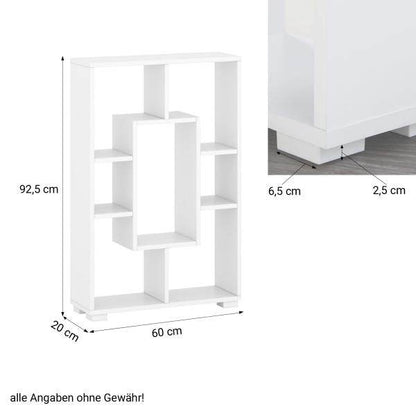 Standregal Wandregal 7 Fächer Bücherregal 4 Varianten Weiss Holz Massiv - Palo24