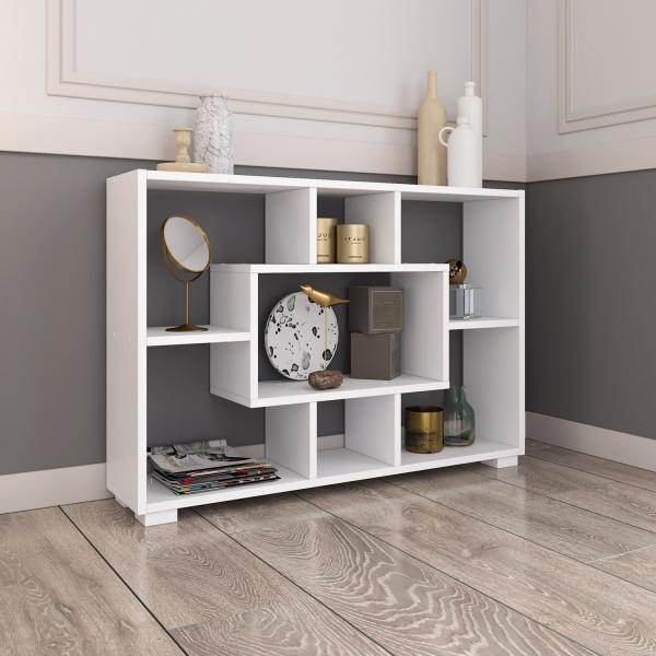 Standregal Wandregal 7 Fächer Bücherregal 4 Varianten Weiss Holz Massiv - Palo24