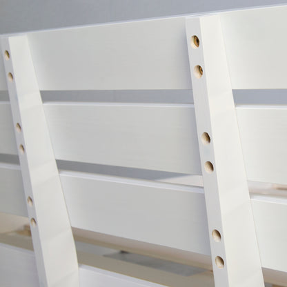Holzbett 140x200 cm Weiss | Doppelbett mit Bettkasten | mit Lattenrost | massiv | Kind Jugend Gast
