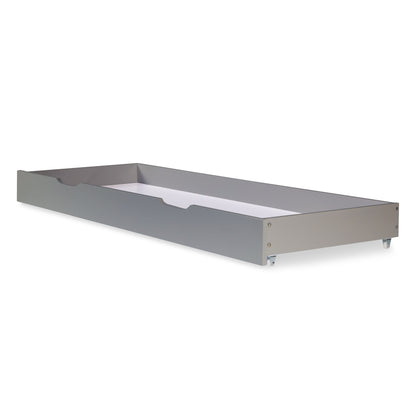 Holzbett 140x200 cm Grau | Doppelbett mit Bettkasten | mit Lattenrost | massiv | Kind Jugend Gast