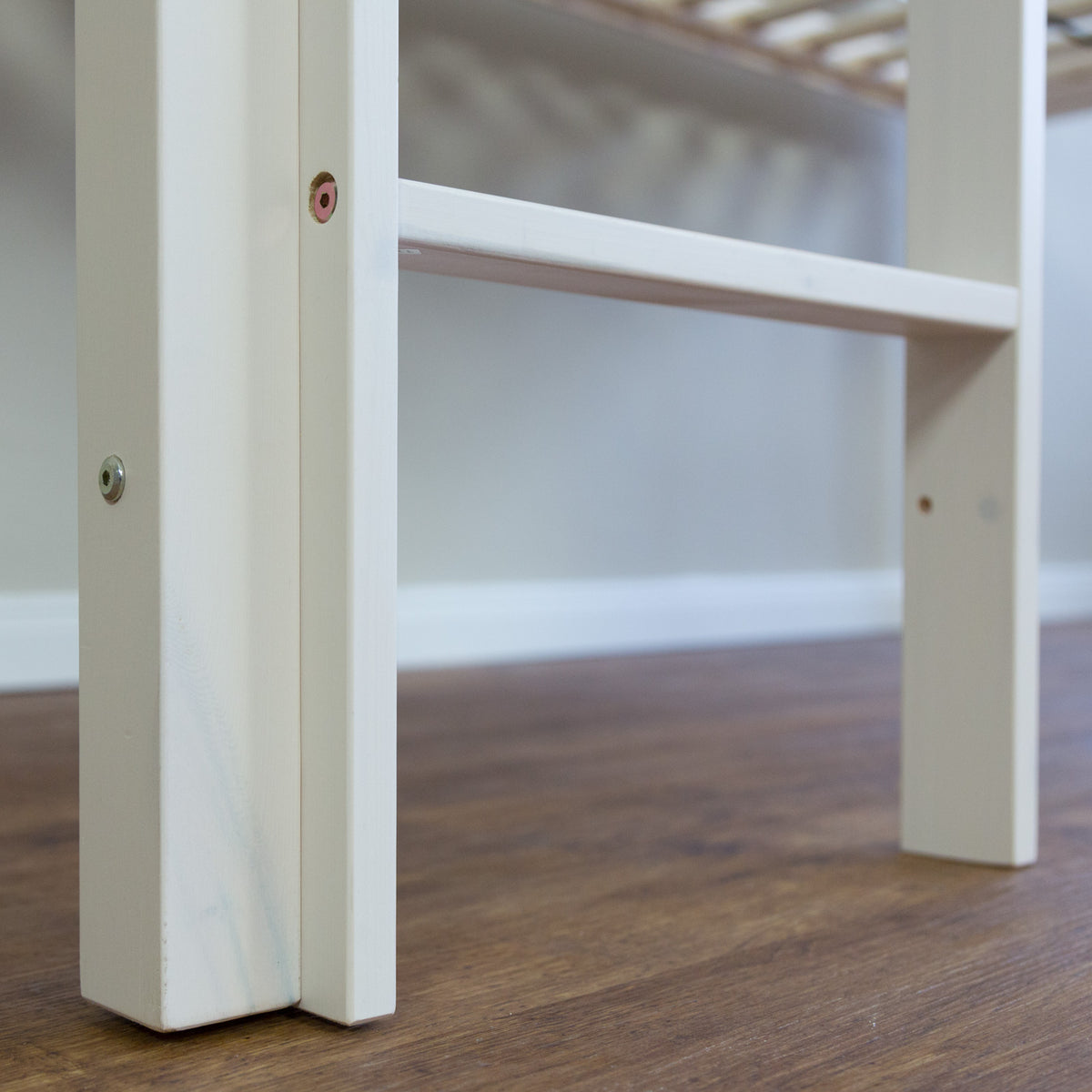 Hochbett Kinder 90x200 cm Weiss Basic | Rutsche | mit Lattenrost | ohne Vorhänge