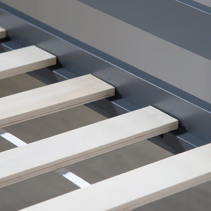 Hochbett Kinder 90x200 cm Grau Basic | mit Lattenrost